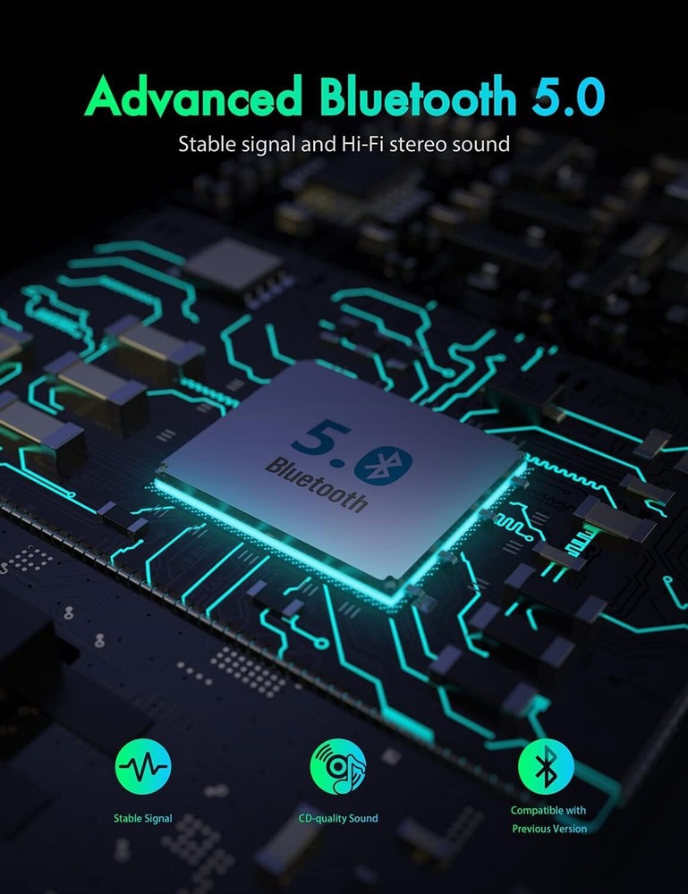 Bluetooth 5.0 Transmitter Receiver 2 IN 1 Wireless Audio 3.5mm Jack Aux Adapter