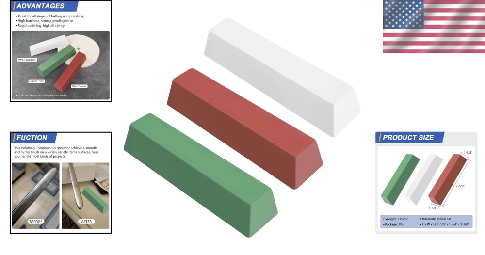 Buffing Compounds 3 lbs. Kit - Coarse/Medium/Fine