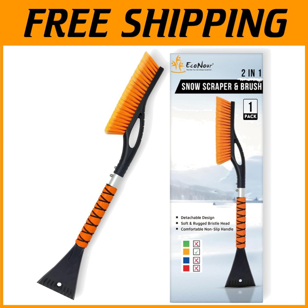 Aluminum Ice Scraper for Car Windshield | Snow Brush Combo