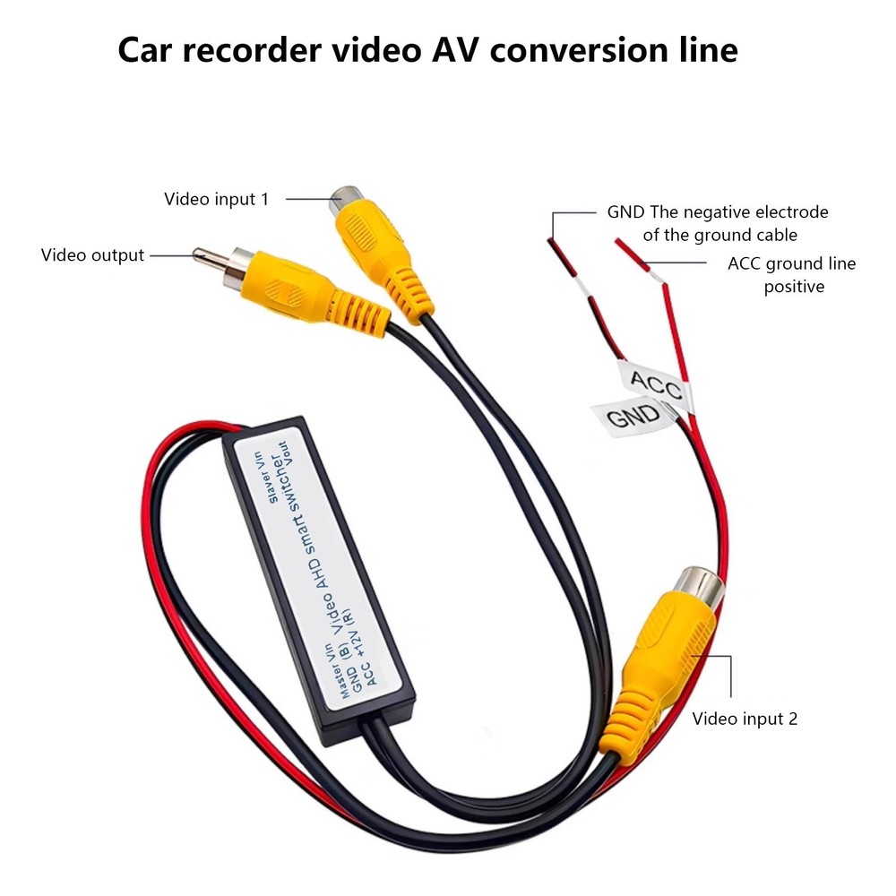 2-in-1 Car RCA Video Switcher – Auto Switch Between Front and Rear Camera