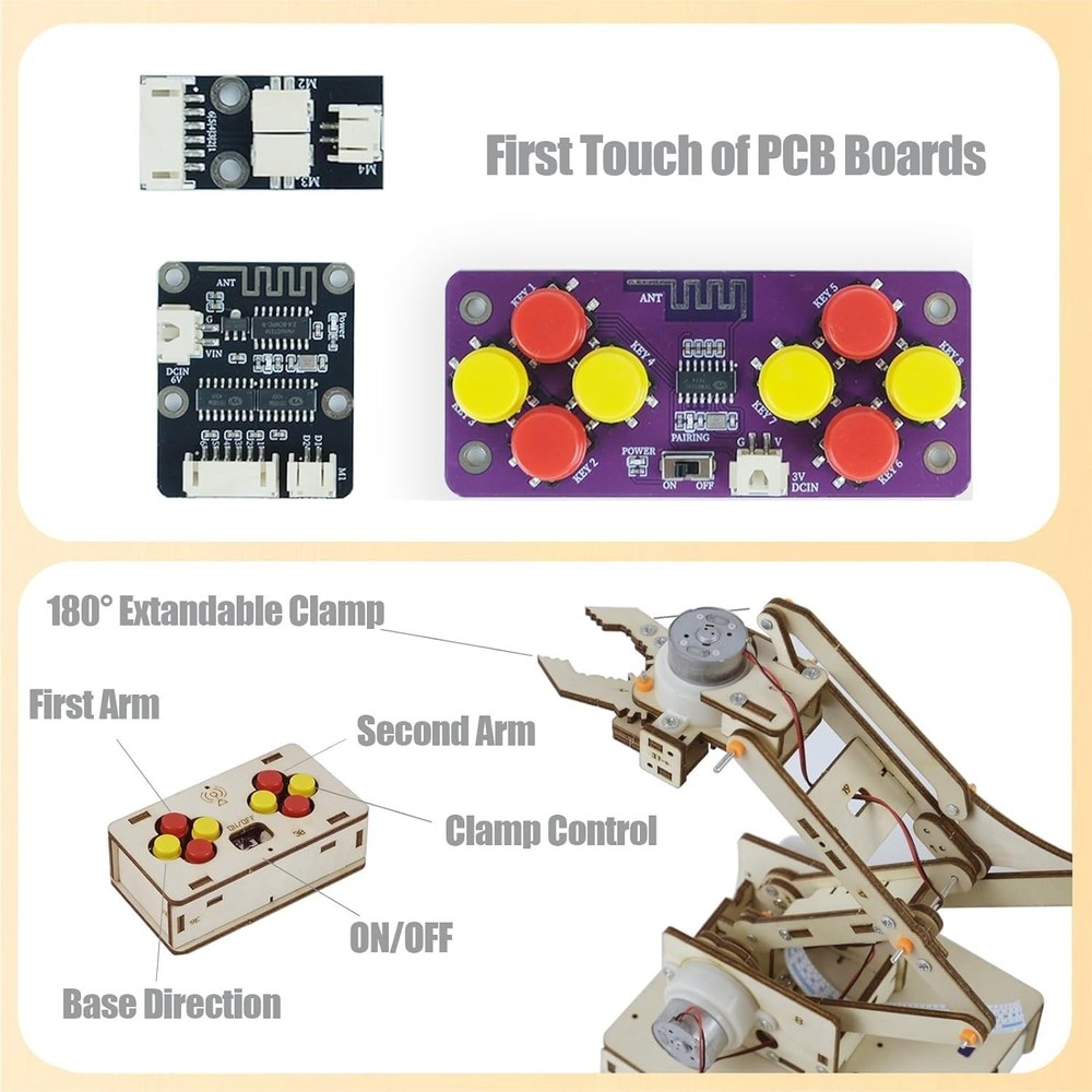 Interactive Robot Arm Building Kit: Engage Kids 8-16 in STEM Learning