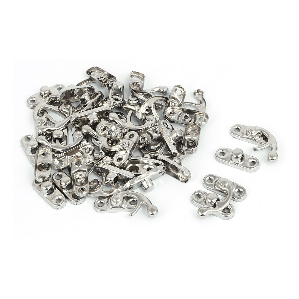 Gift Box Right Swing Arm Clasp Latches Catch Toggle Hasp Silver Tone 20PCS