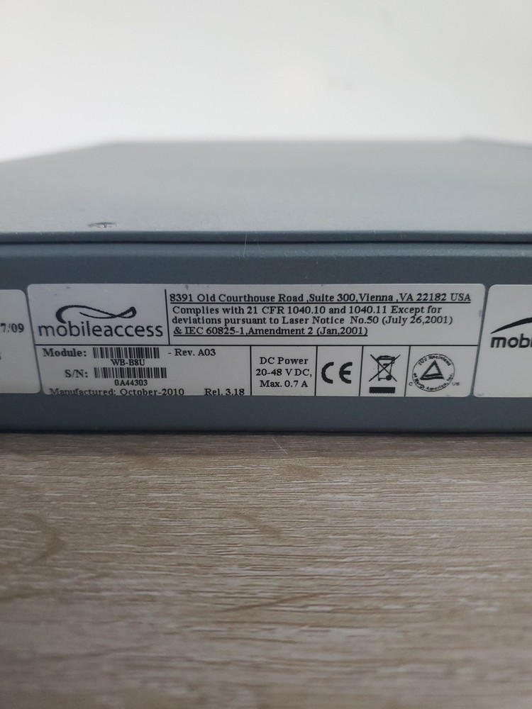 Corning Mobile Access Wireless Solutions Base Unit for 8 Links Model WB-B8U