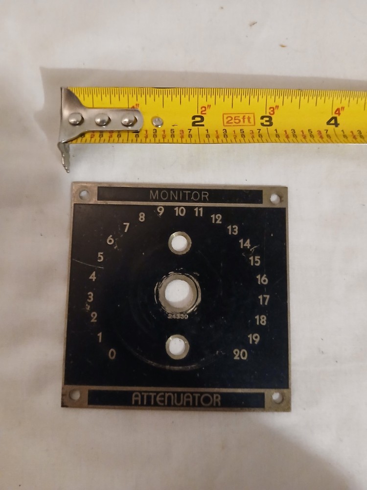 RCA Vintage Escutcheon Dial Indicator Plate Audio Attenuator