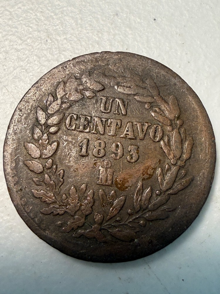 1893 Mexico one centavo coin