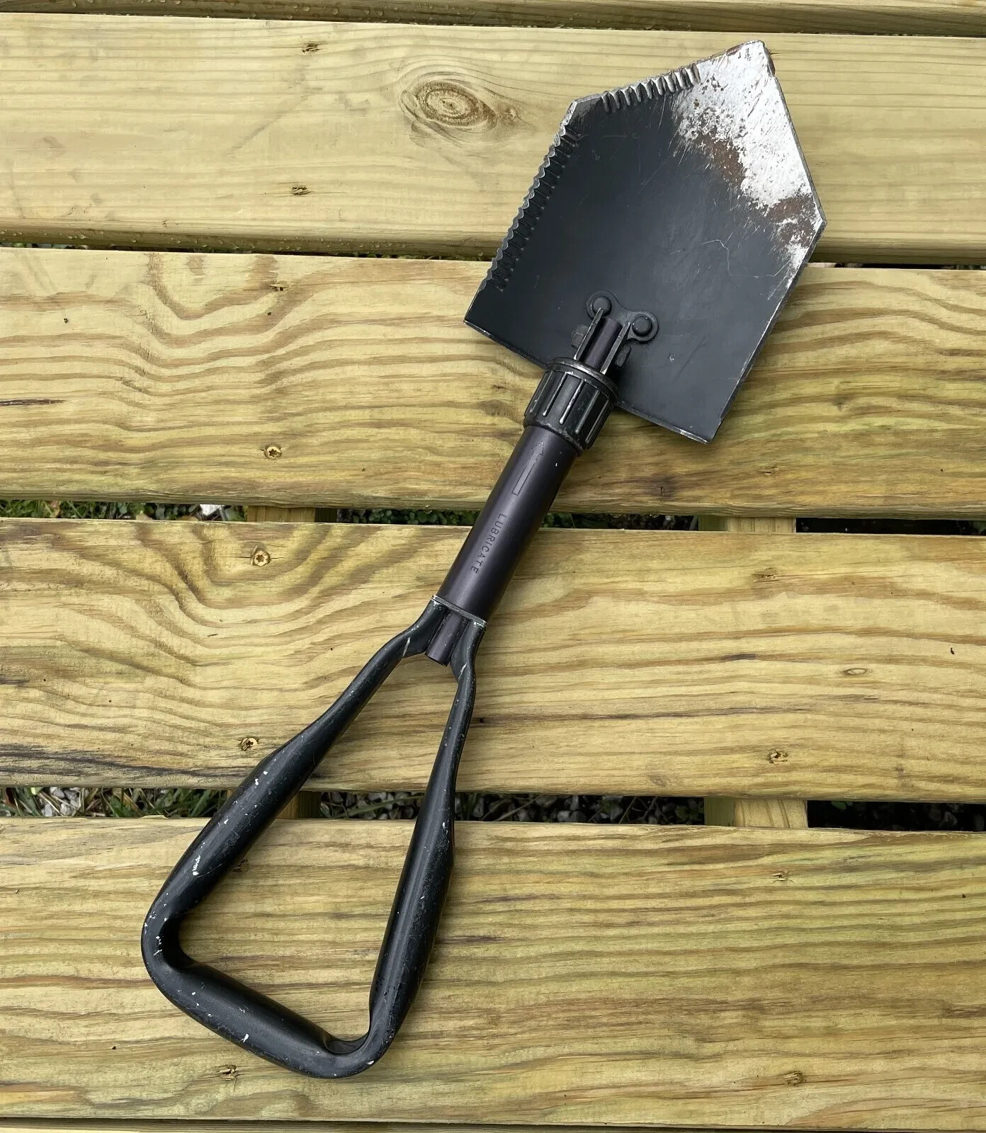 AMES US Military E TOOL ENTRENCHING TOOL SHOVEL & ACU COVER CASE POUCH VGC