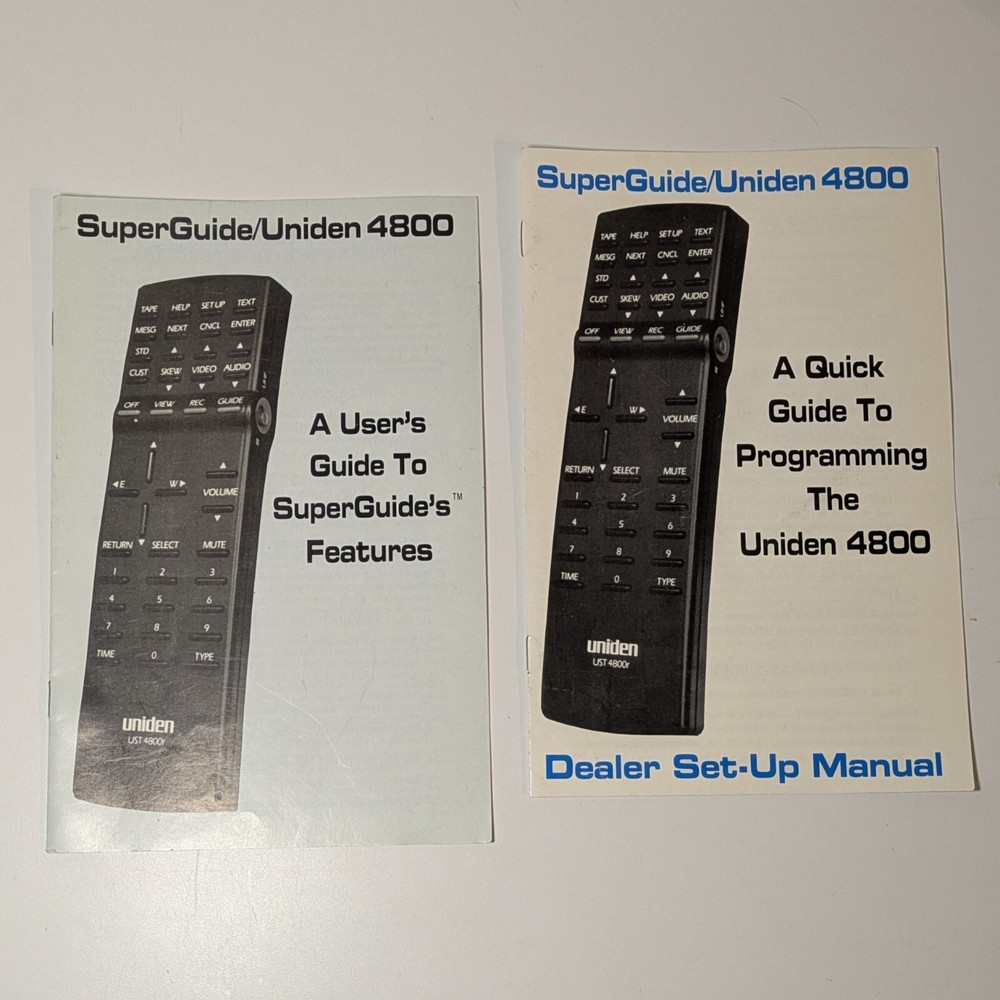 Uniden 4800 Manual Programming and Features Booklet Set, Genuine OEM Guidebook