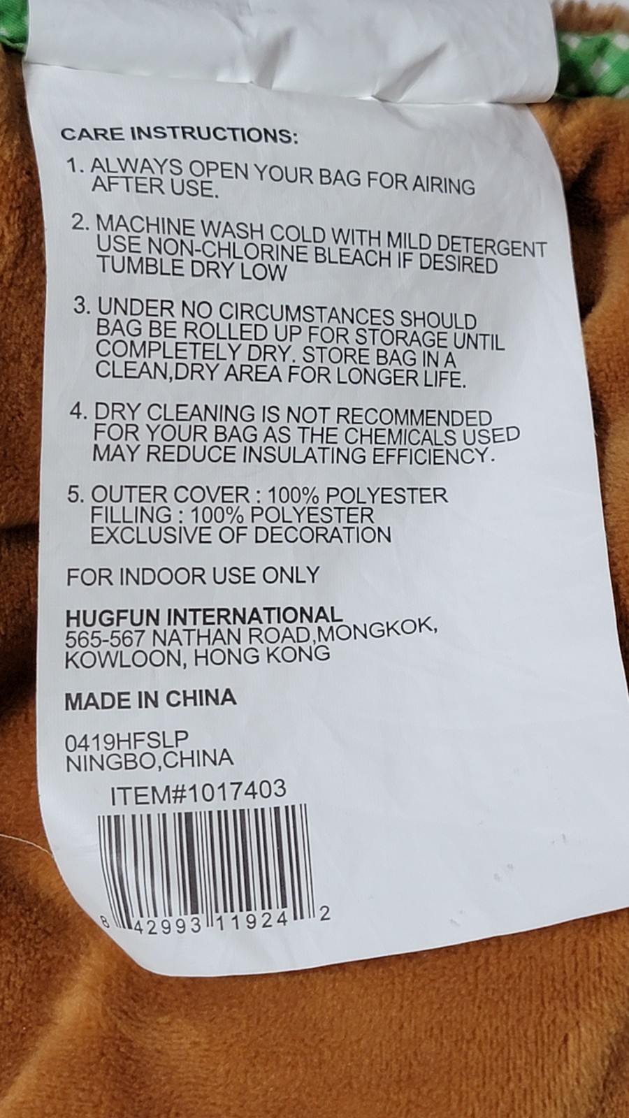 Hugfun Kids Animal Slumber Bag Little Bear Paws Sleeping Bag Nap Time Excellent