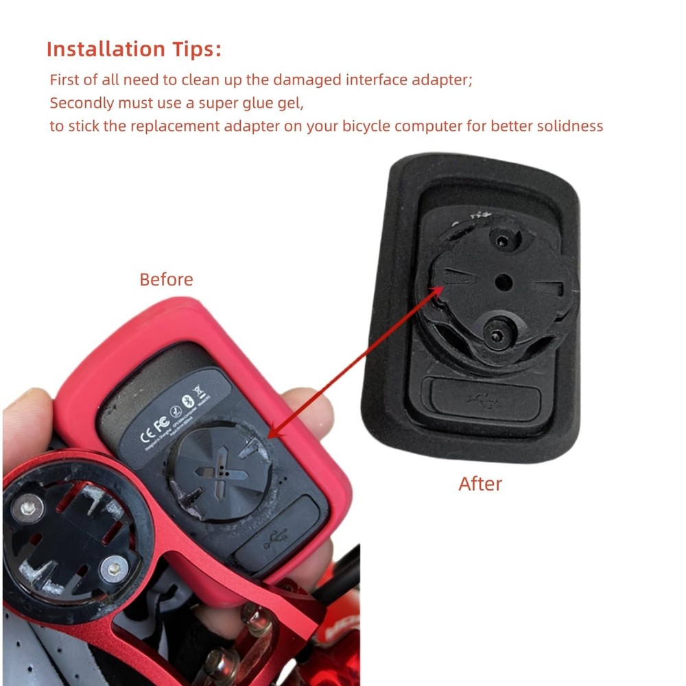 Bike Computer GPS Mount Adapter Insert Kit Back Rotate Cover Replace Compatib...