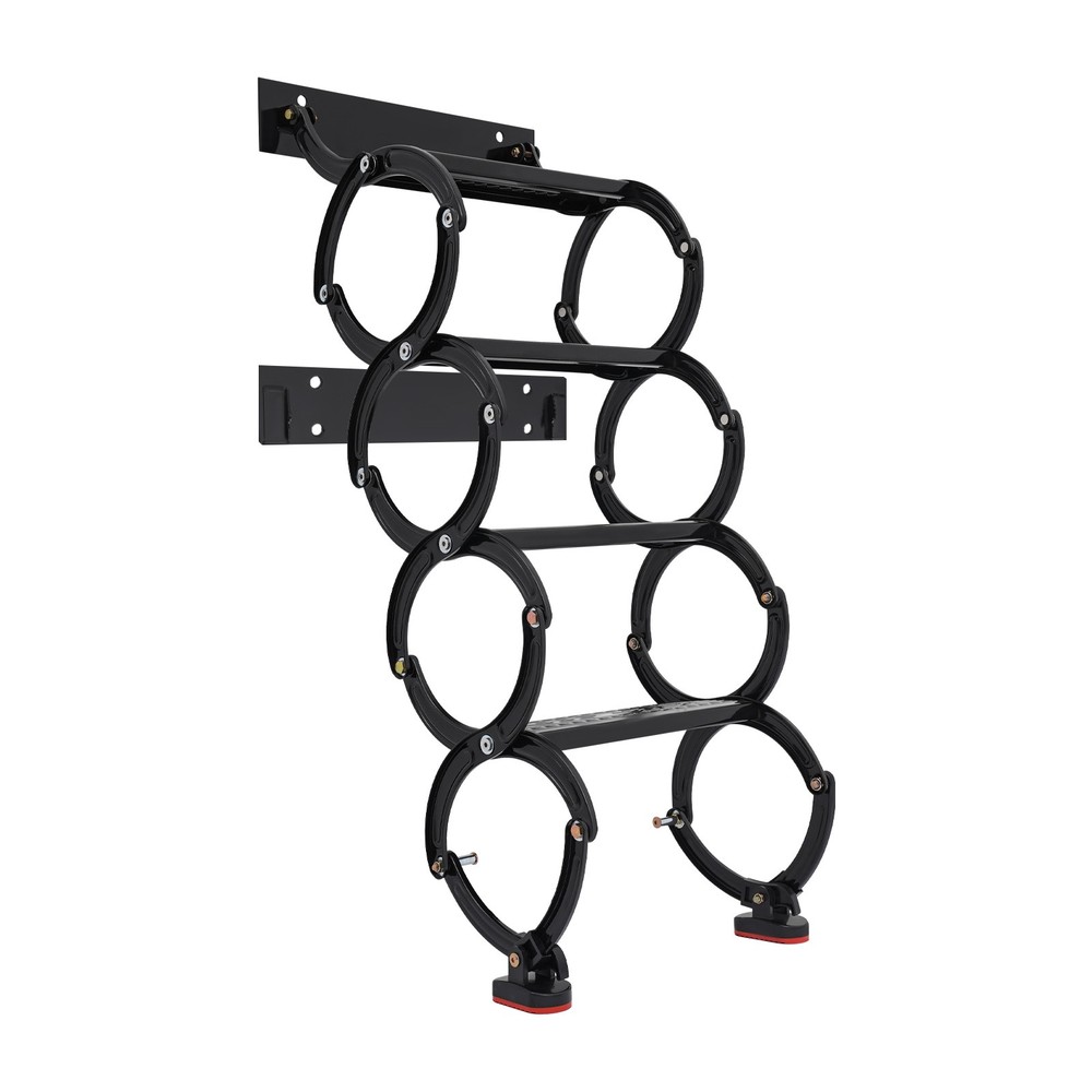 4 Steps Wall Mounted Attic Ladder, Pull Down Telescoping Step Ladder, Black New~