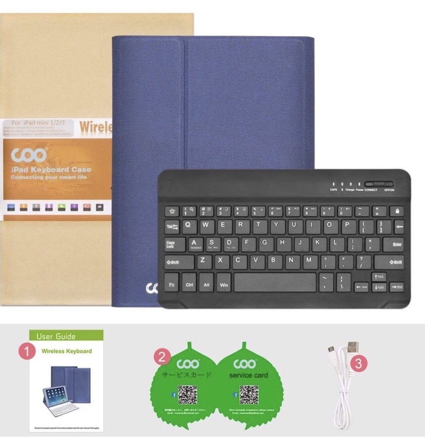 10.5 Pro iPad Keyboard Wireless Cover Folio Case Multiangle Stand Blue