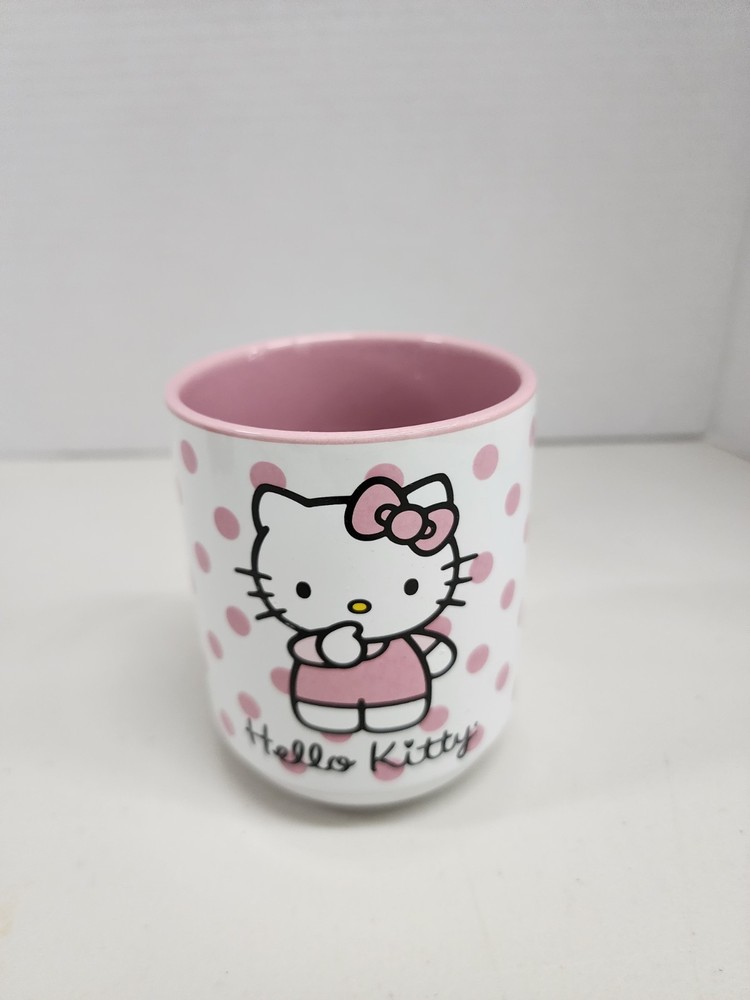 Ceramic Mug Is A Hello Kitty Themed Drinkware Item Pink White
