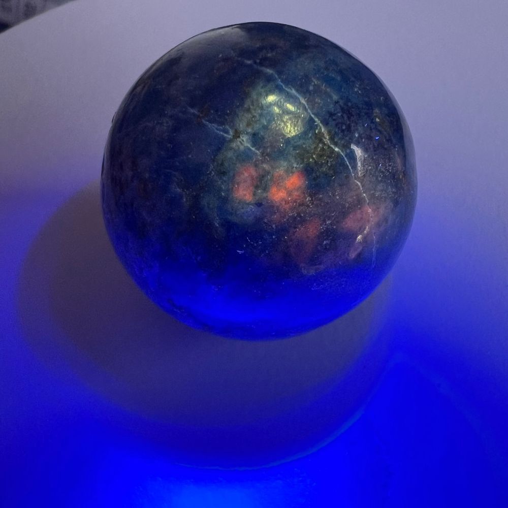 Lapis Lazuli Meditation Sphere UV Reactive