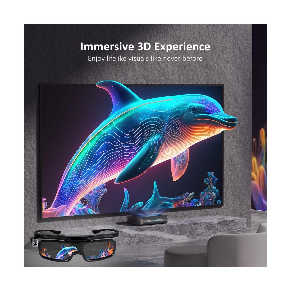 NexiGo DLP Link 3D Glasses, Rechargeable 3D Active Shutter Glasses Compatible...