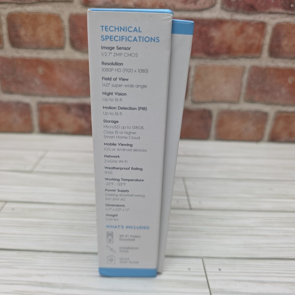 Smart WiFi Video Doorbell Wireless Door Bell Intercom Security Camera UNTESTED