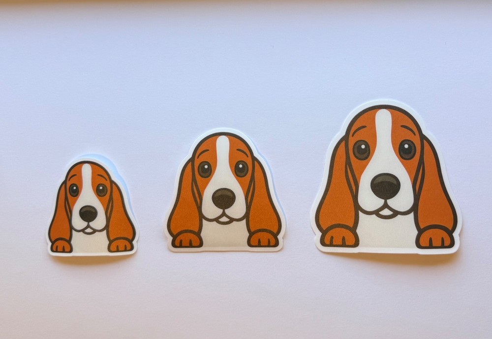 Basset Hound Peeking Sticker