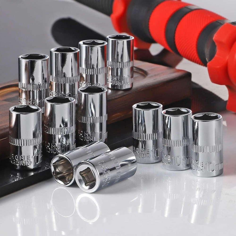 12pcs Durable 10mm Socket 1/4 socket setShallow Socket 1/4 Inch Drive 10mm 6