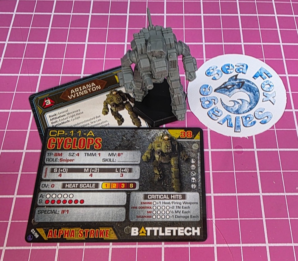 BattleTech Cyclops Mech -- Inner Sphere Support Lance + Cards
