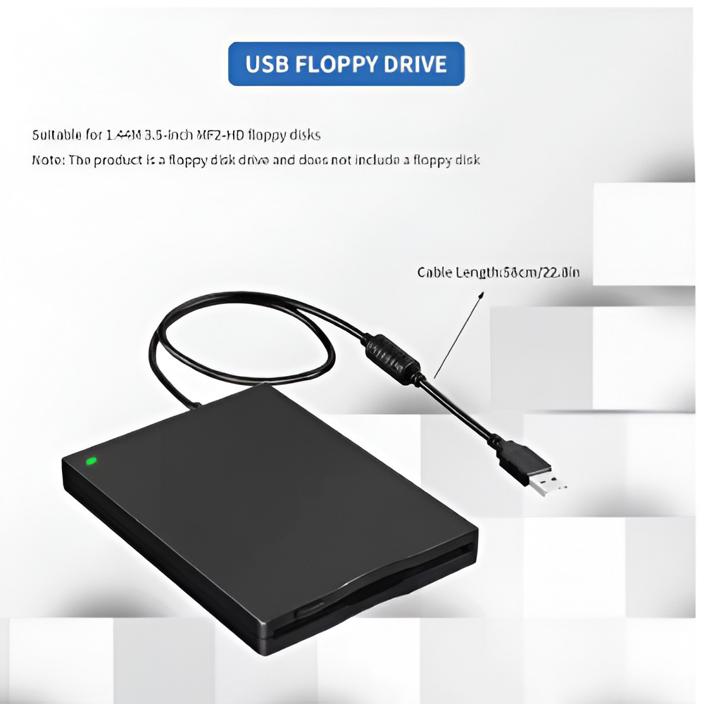 USB 2.0 External Floppy Disk Drive 3.5" 1.44MB For Laptop Windows PC Mac