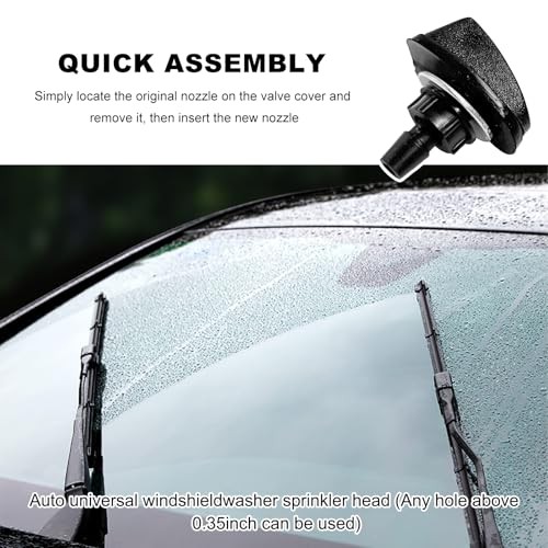 2 PCS Car Front Windshield Washer Nozzle, Single Hole Windshield Washer 2pcs