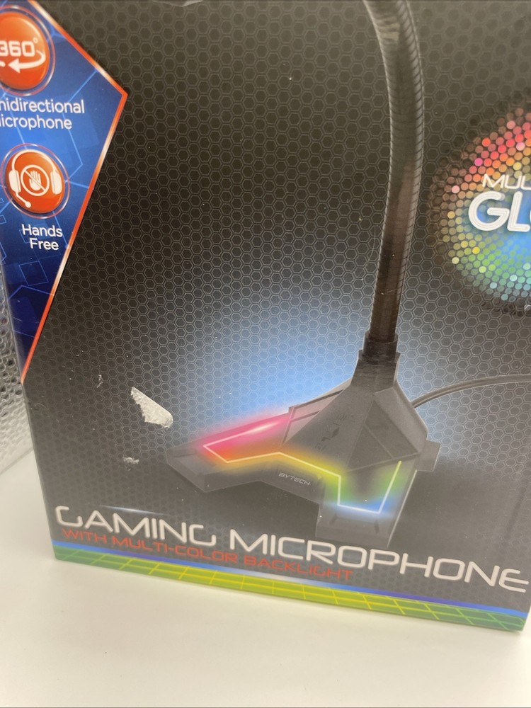 New Bytech Adjustable Gaming microphone - new- Multi Color Backlight Hands Free
