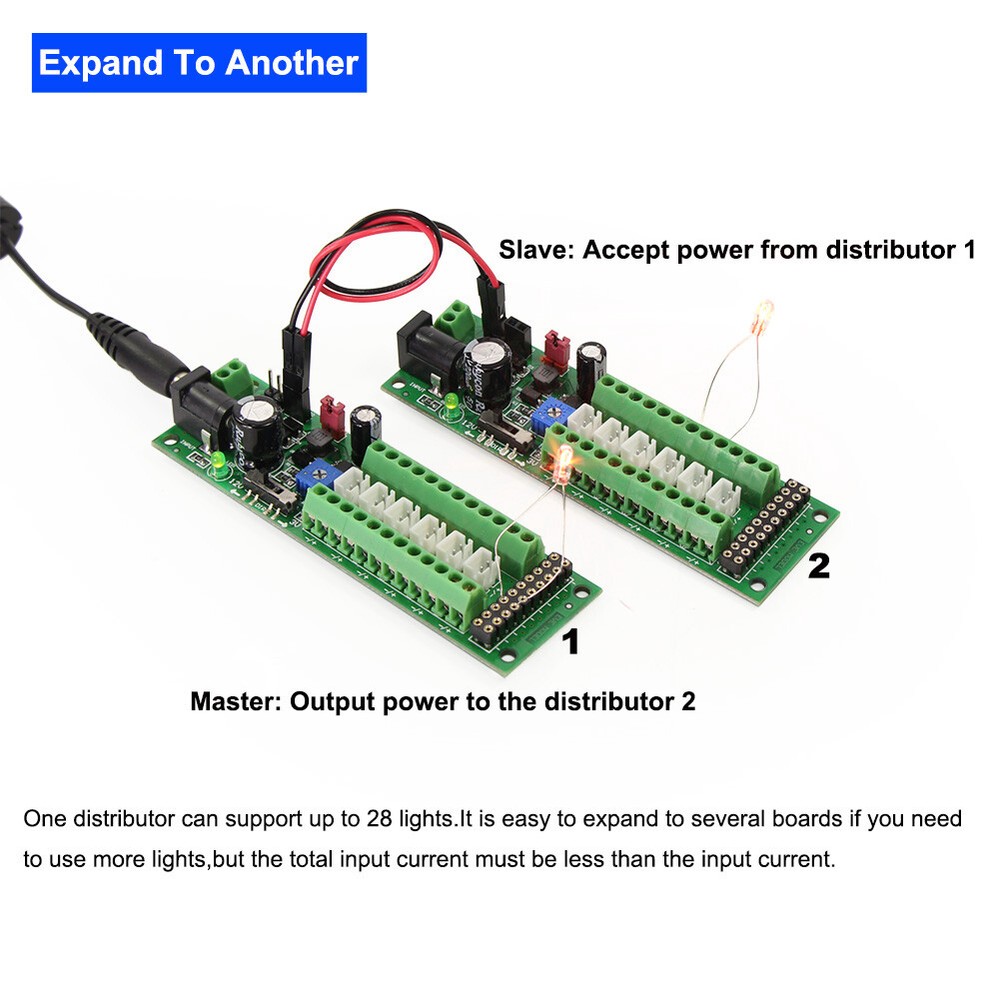 Power Distribution Board Self-adapt Power Distributor+Accessory LED Light Hub