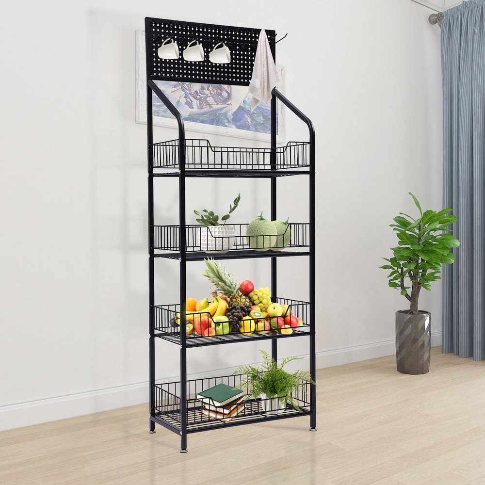 Retail Display Rack, Stand Storage Shelf, Fruit Vegetable Snack Storage Shelf