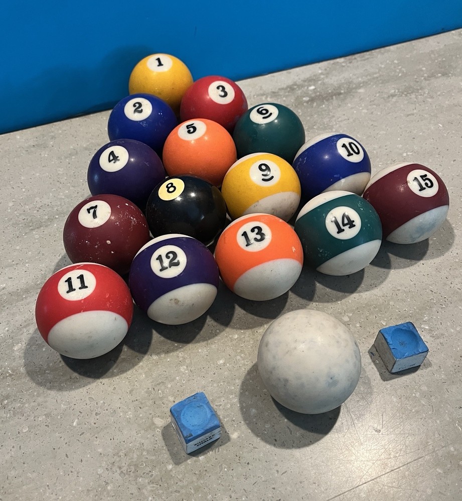 Pool ball set Include Cue Ball. used