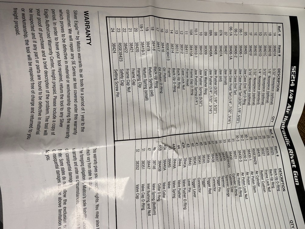 Matco Silver Eagle Air Pop Riveter # SE214