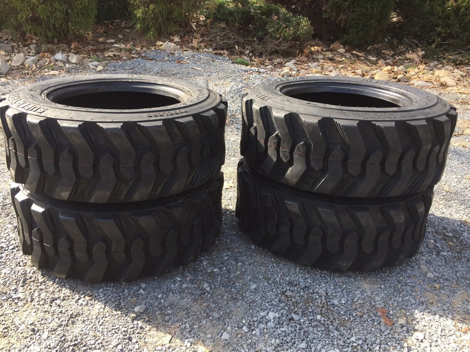 4 NEW 10-16.5 Skid Steer Tires with Rim guard -10X16.5 12 PLY-for Bobcat & other