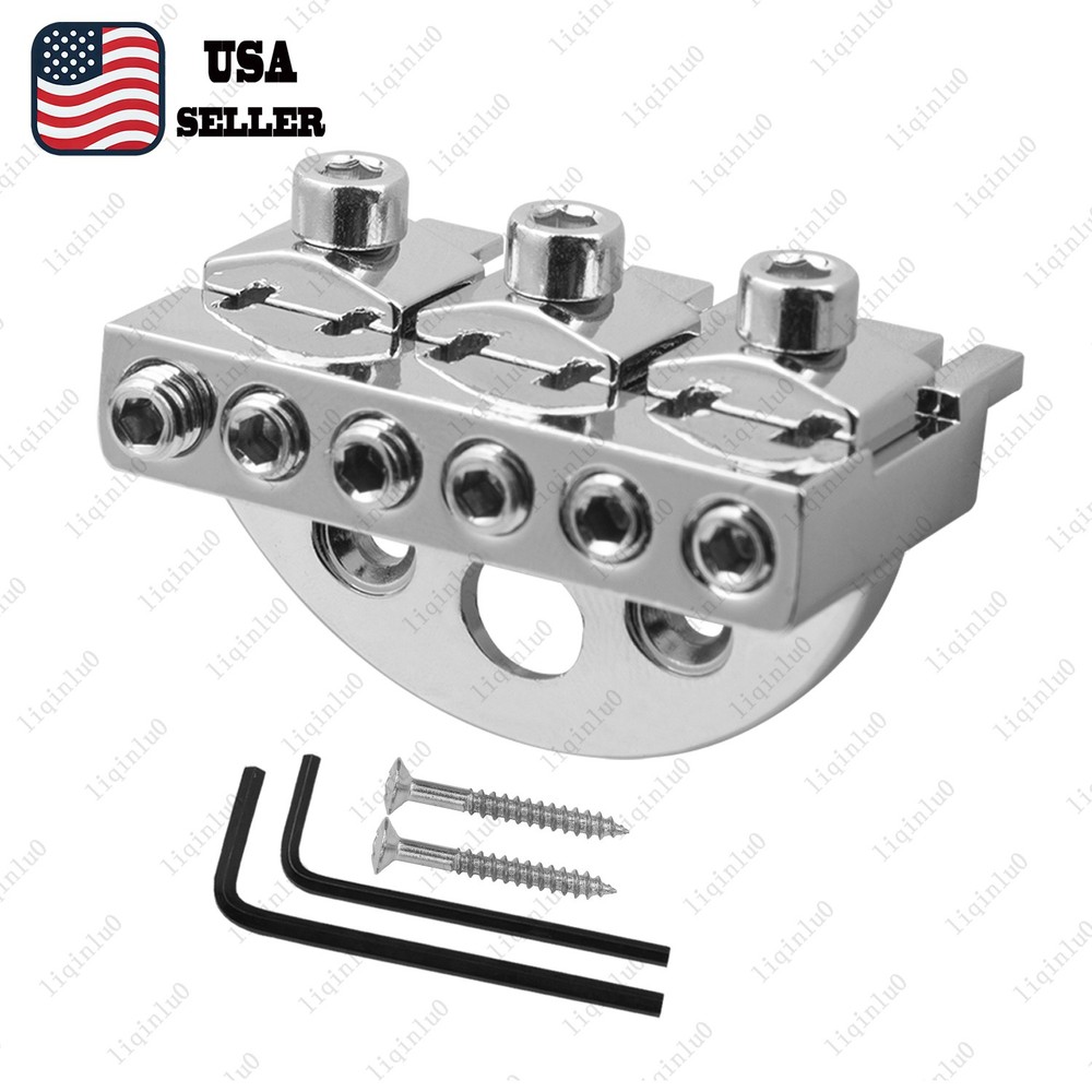 6-String 42mm Guitar Locking Nut String Lock For Headless Electric Guitar-Chrome