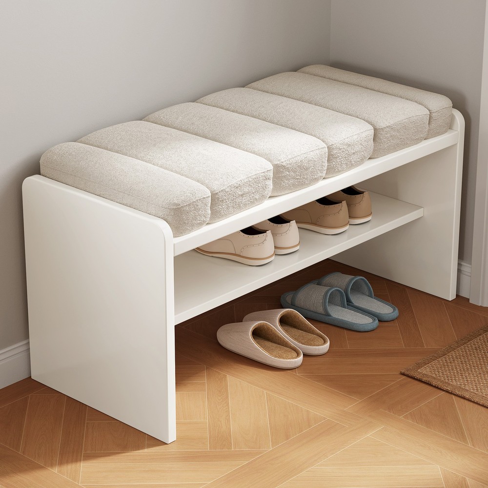 Multi-Functional Storage Bench Comfy Shoe Changing Stool Modern Entryway Bench