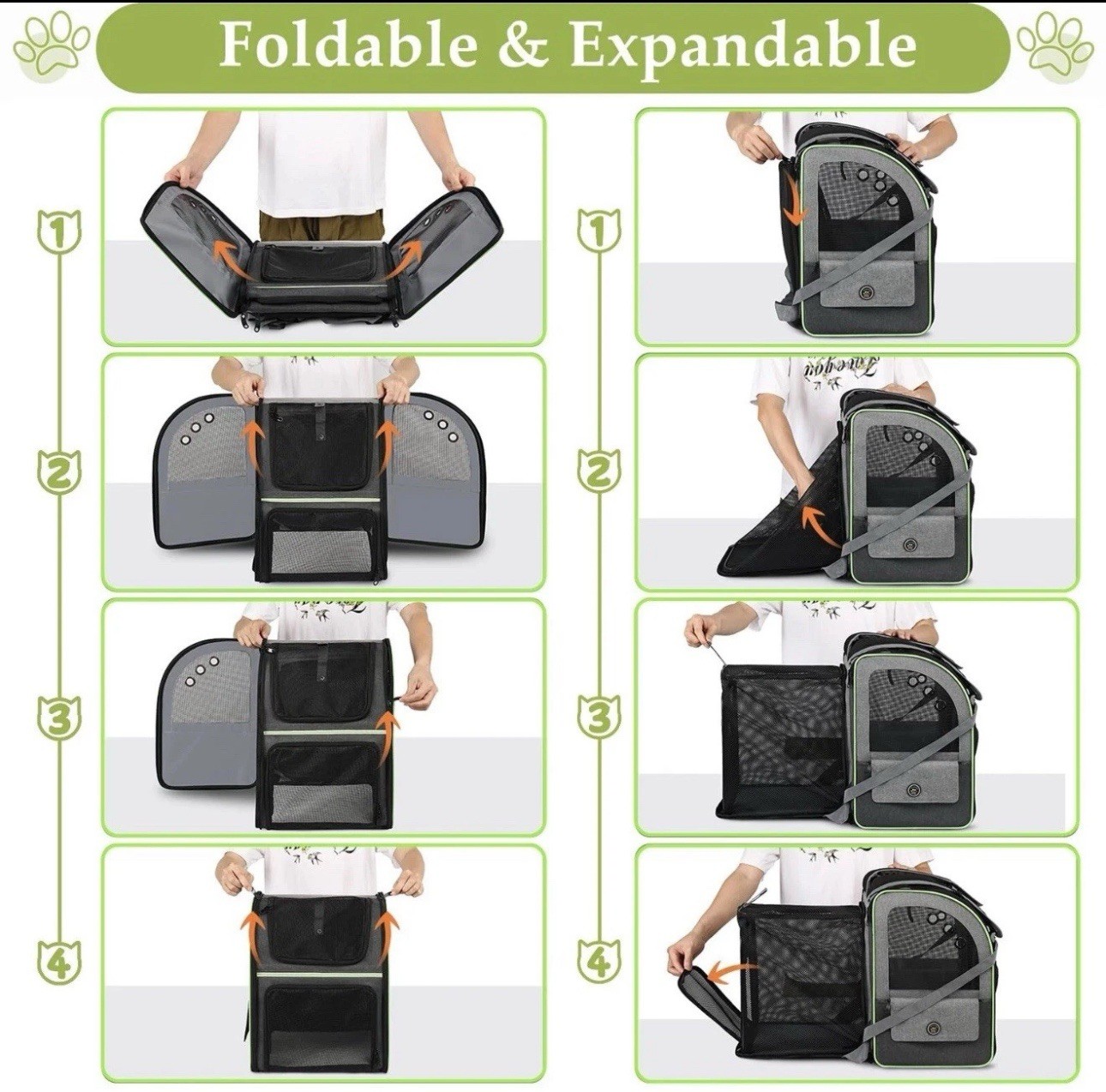 Cat Carrier Backpack, Large Cat Backpack Carrier Soft, Expandable Airline App...