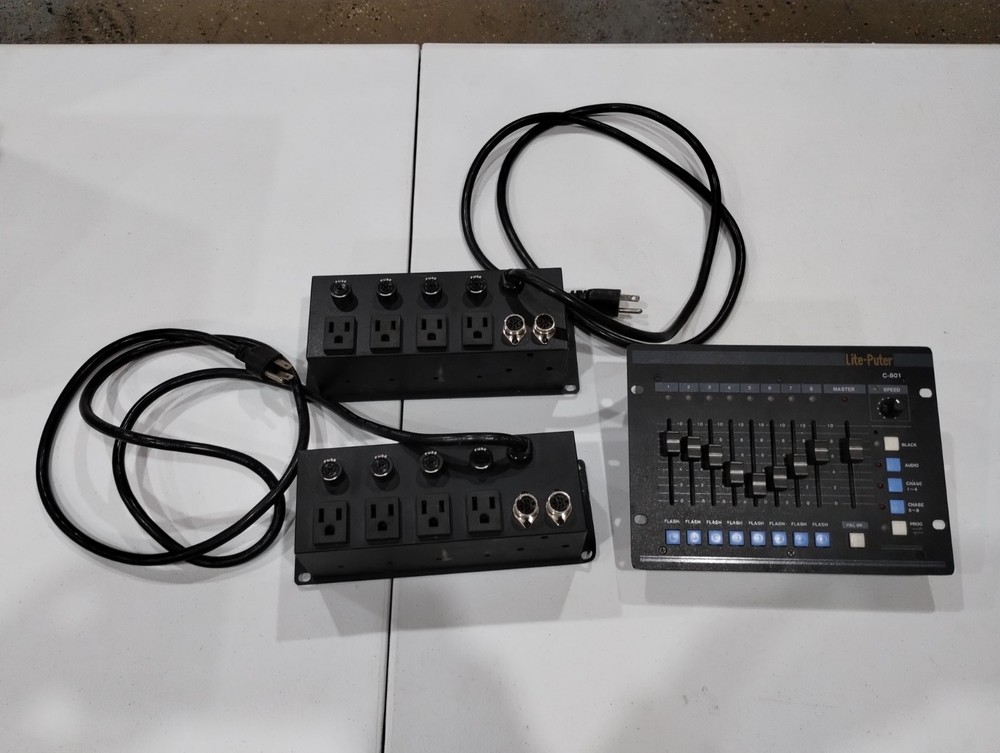 Lite Puter Bundle C-801 Dimming Console 8-CHANNEL, two P-404d Dimming Packs.