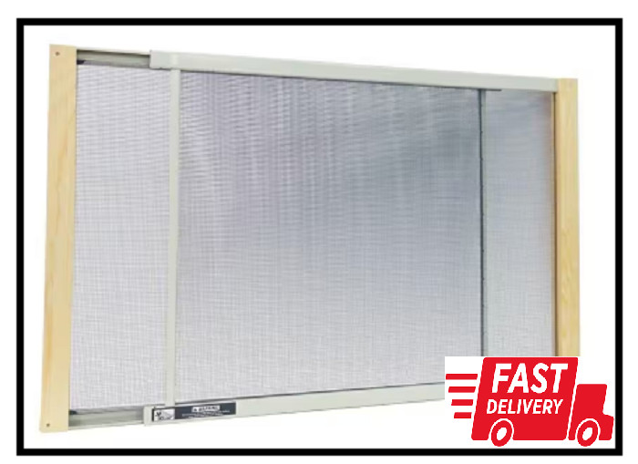 Adjustable Window Screen with Wood Framing, Expandable All Sizes, Bug Screen