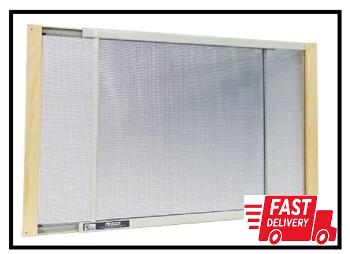 Adjustable Window Screen with Wood Framing, Expandable All Sizes, Bug Screen