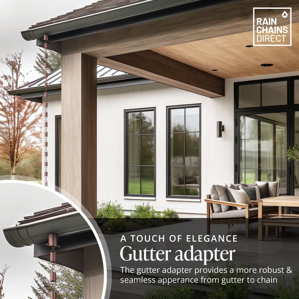Rain Chain Gutter Adapter/installer In Pure Copper