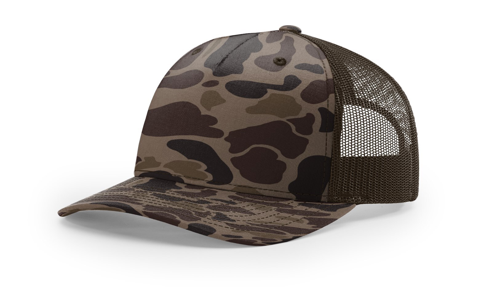 Richardson 112FP 5 Panel Trucker Cap Adjustable Duck Camo Hat