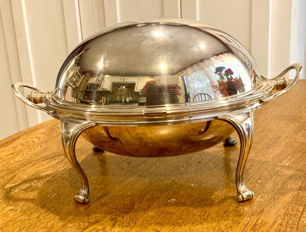 Goldsmiths & Silversmiths Silver-Plate Rotating Dome Server Regent Plate