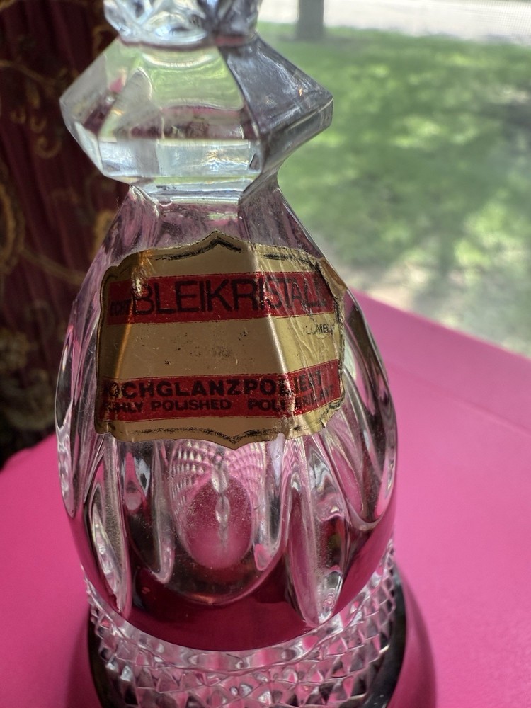 Echt Bleikristall Ruby Flash 24% Lead Crystal Bell West Germany 7"