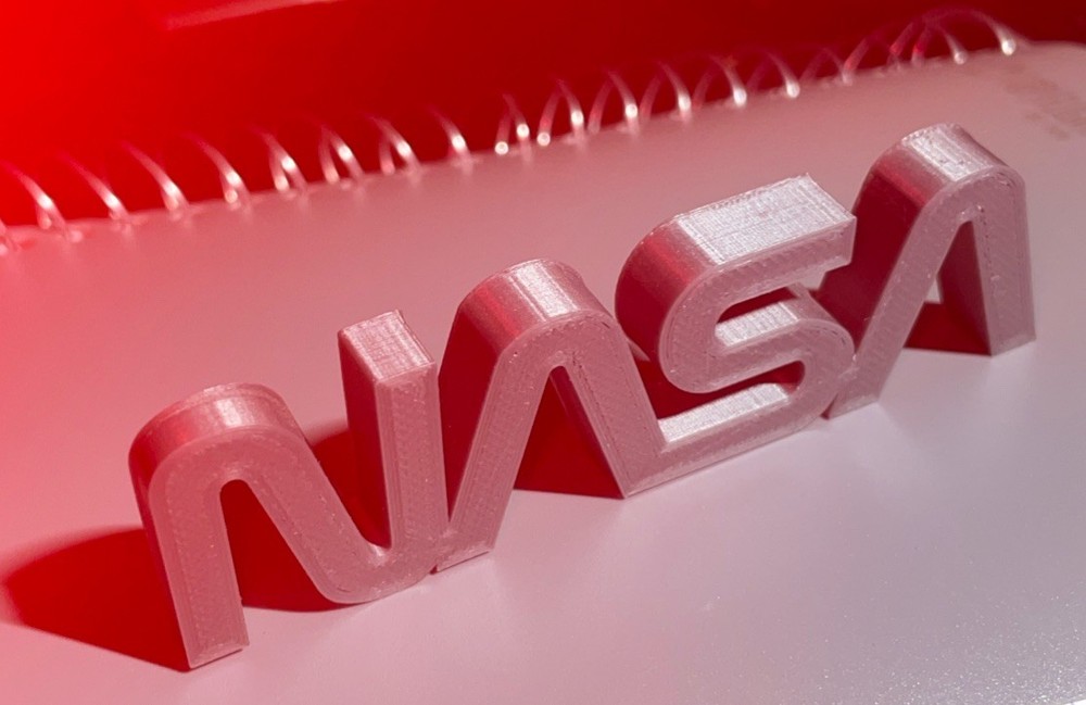 4inch Nasa Style Logo - 3D Printed Black