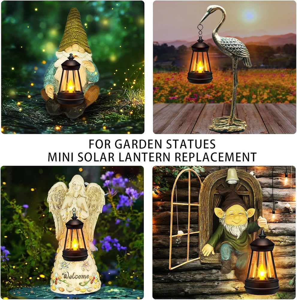 Mini Solar Lantern Lights Replacement for Outdoor Black Lantern-1 Pack,