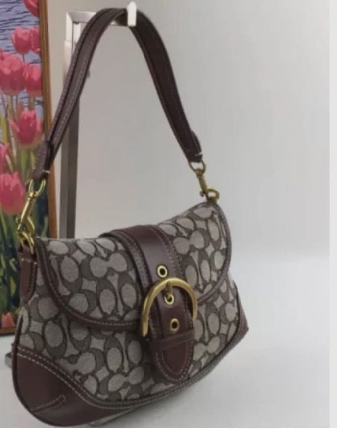 Best Offer Soho Bag Signature Jacquard Shoulder Bag CJ814 Brown Outlet