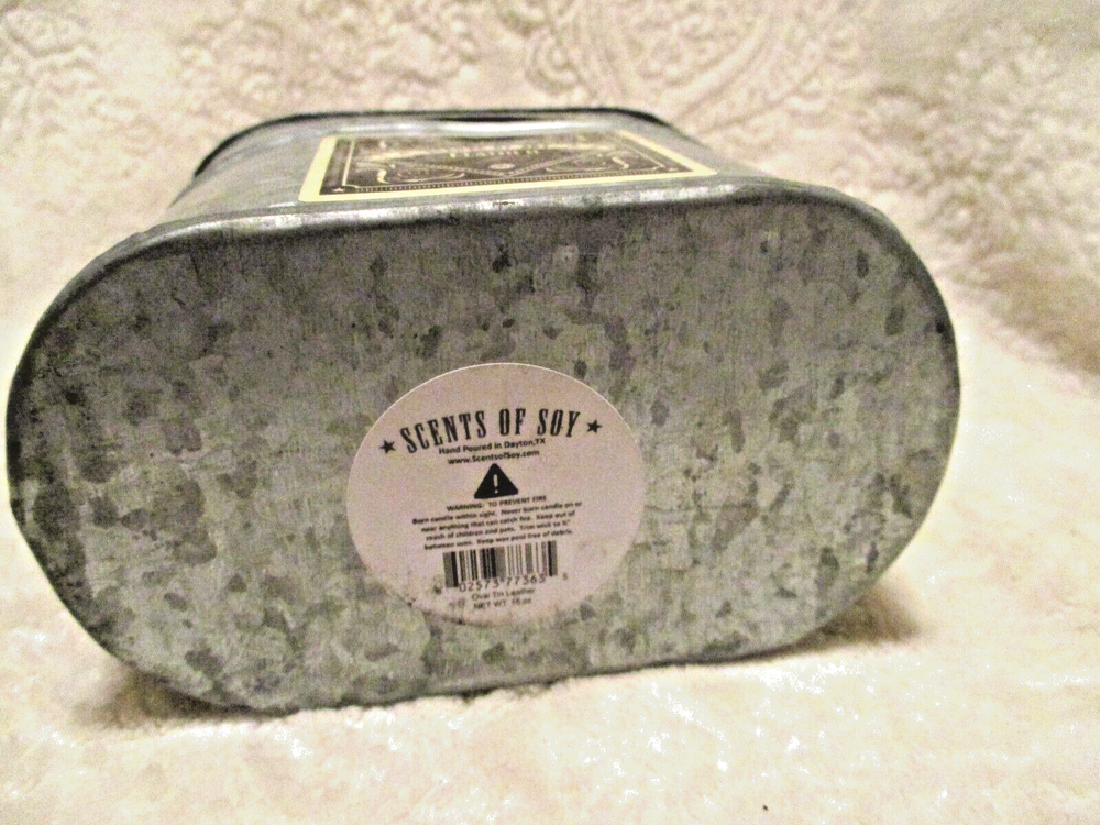 Galvanized Empty Oblong Shape Candle Container~NO CANDLE~EMPTY