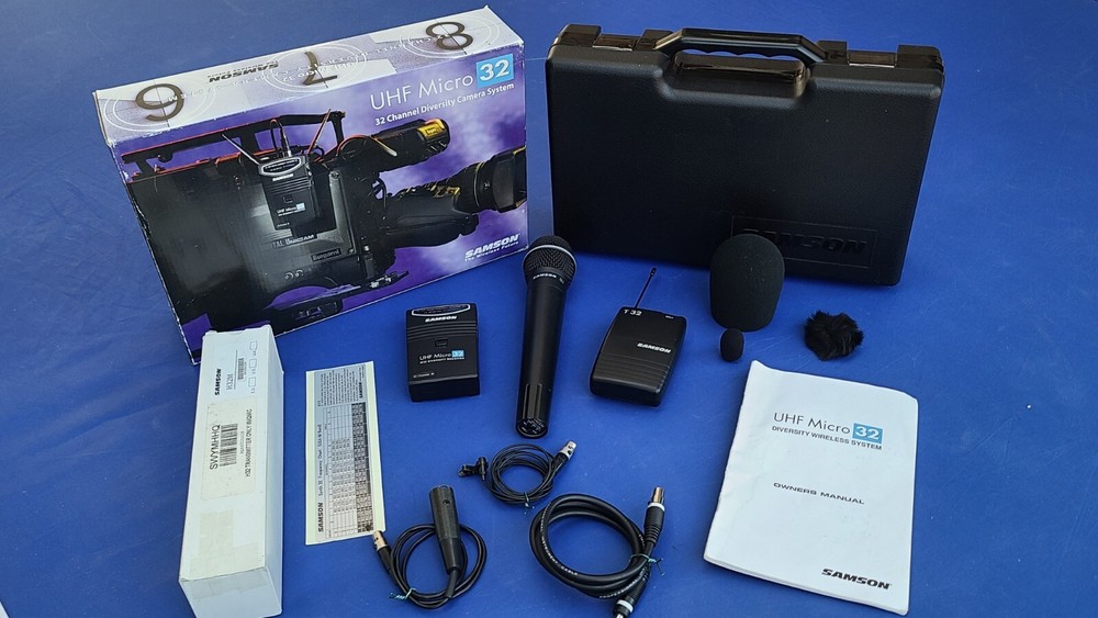 SAMSON UHF MICRO 32 CH DIVERSITY WIRELESS LAVALIERE & HANDHELD CAMERA MIC SYSTEM