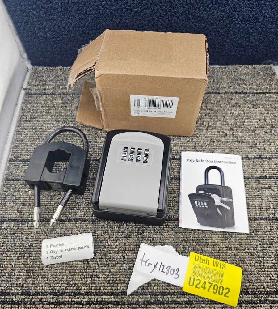 G10: Resettable 4-digit Combination Key Safe Lock Box w/ Removable Shackle