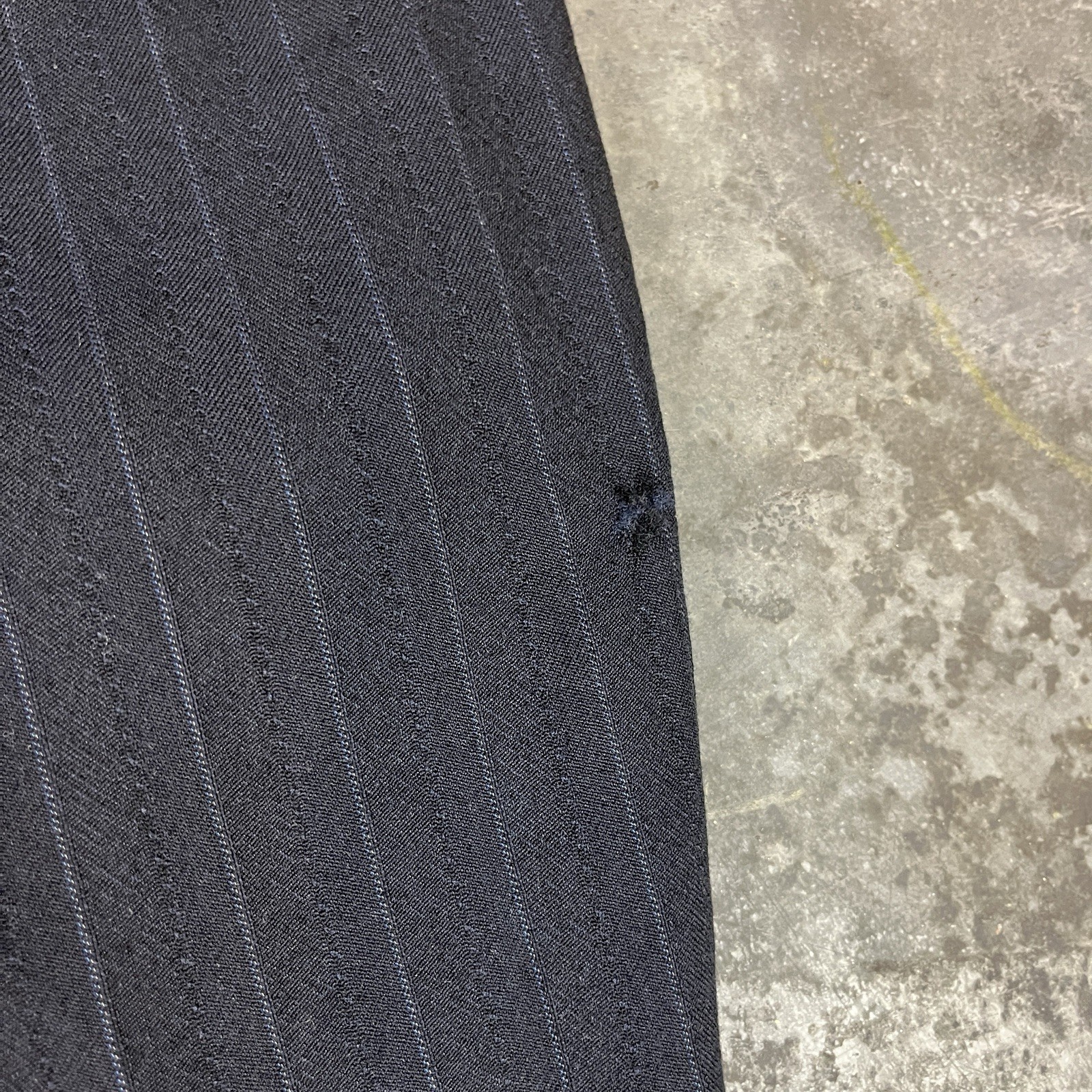 Vintage Wool Blend Pants Mens 32x32 Blue Flaws Distressed Preppy Stripes Preowne