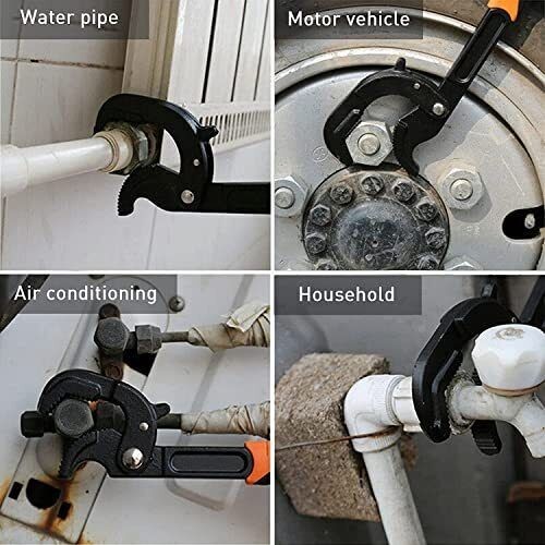 4Pcs Adjustable Pipe Wrench Quick Multi-functional Self-Adjusting Wrench Spanner