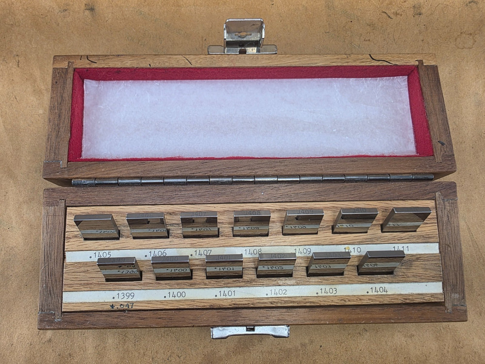 THIRTEEN PIECE SET, Rectangular CARBIDE Gage Block Set . 1411 TO .1399