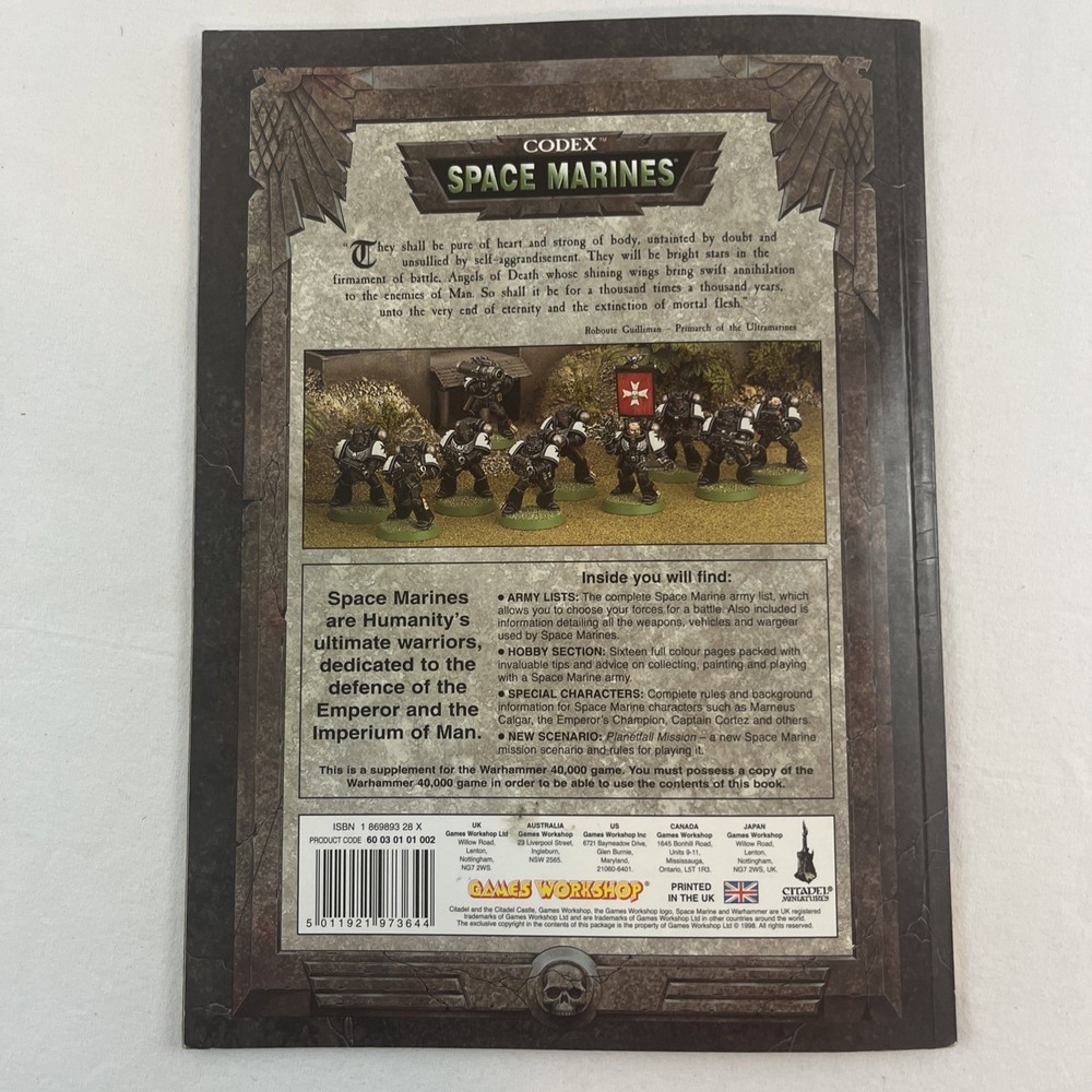 Warhammer 40k Games Workshop 2001 - Codex Space Marines 3rd edition